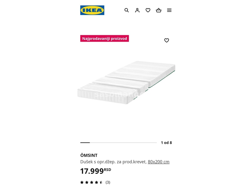 Dusek za deciji krevet IKEA