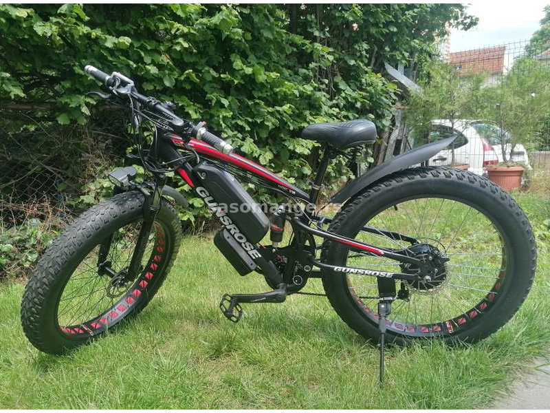 Elektricna bicikla Fat Mountain GUNSROSE crno - crvena 48V15AH-800W