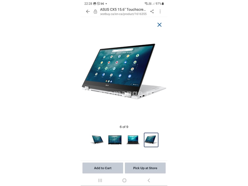 Laptop ASUS CX5 15.6" Touchscreen 2-in-1 Chromebook Flip