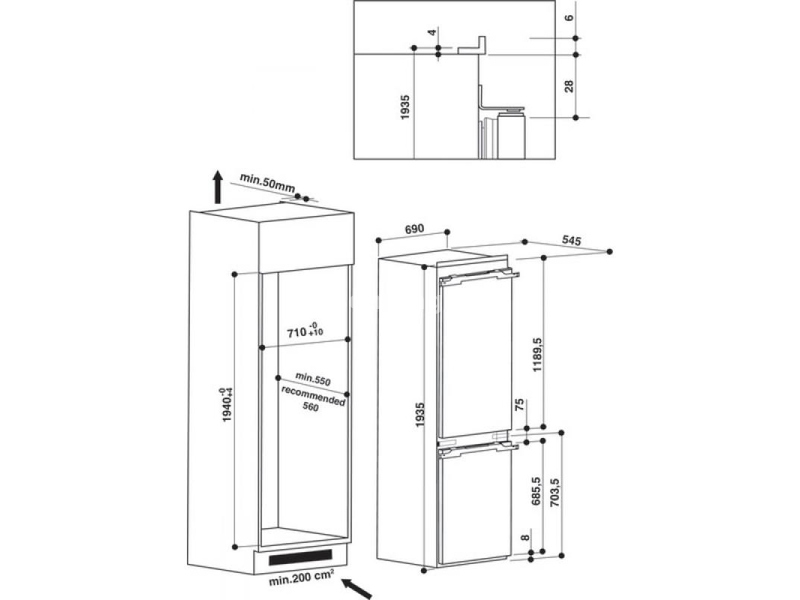 Ugradni kombinovani frižider KitchenAid KCBDS 20701
