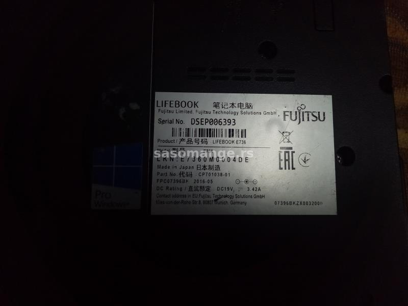 Laptop Fujitsu E736 i5-6gen/4gb/256gb SSD-105 e