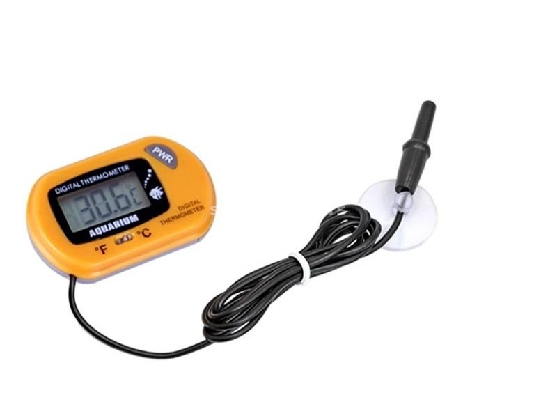 Digitalni termometar sa sondom 1m + baterija - žut