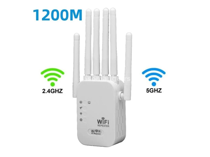 WiFi pojačivač internet signala Repeater 1200mbps 2.4G i 5G