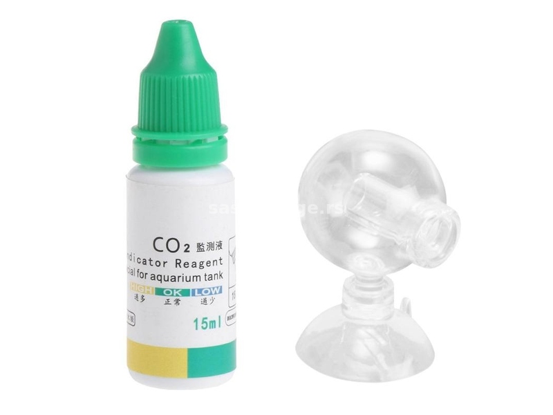 CO2 stakleni Drop Checker Lopta + reagens