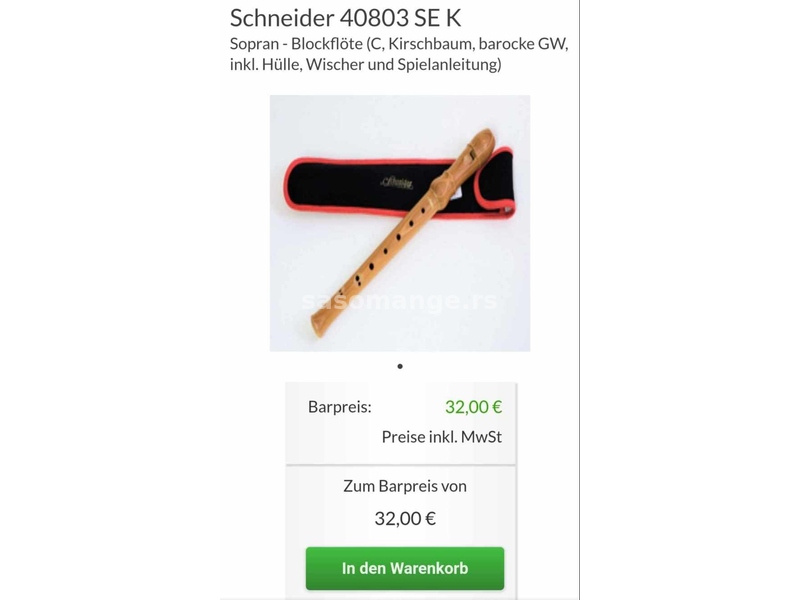 Drvena dvodelna flauta Ralf Schneider Nemacka