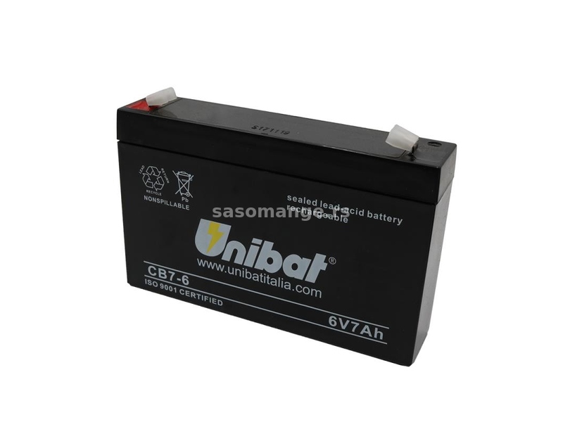 Akumulator baterija UNIBAT 6V 7A SLA CB7-6 (151x34x100) AK101
