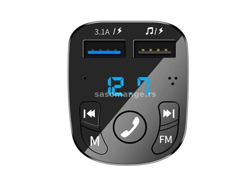 Bluetooth FM Transmiter, HandsFree, MP3, SD, 3.1A Brzi Punjac