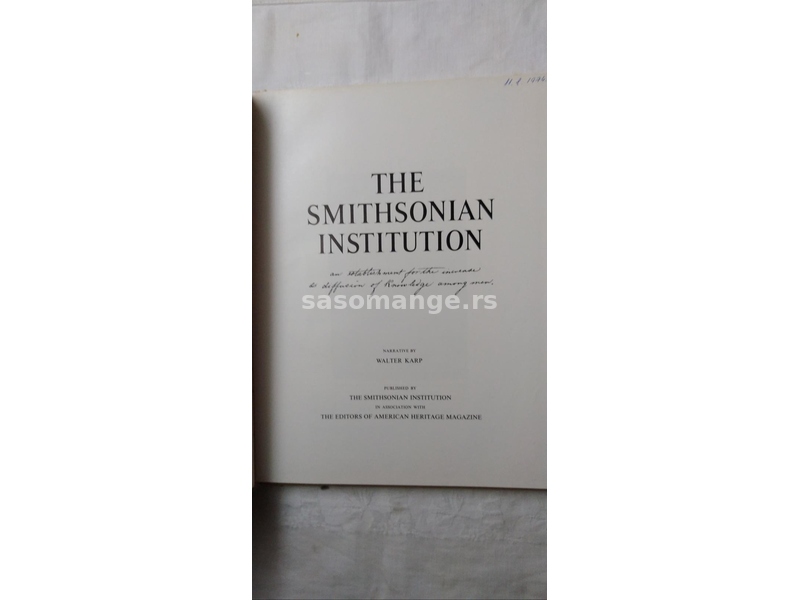 Knjiga:The Smithsonian Institution , 1965 god.125 str.,eng.