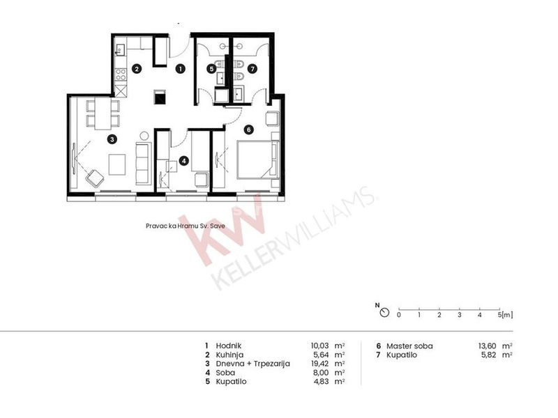 Vrhunska lux novogradnja u neposrednoj blizini Hrama, 67,34m2 sa garažnim mestom