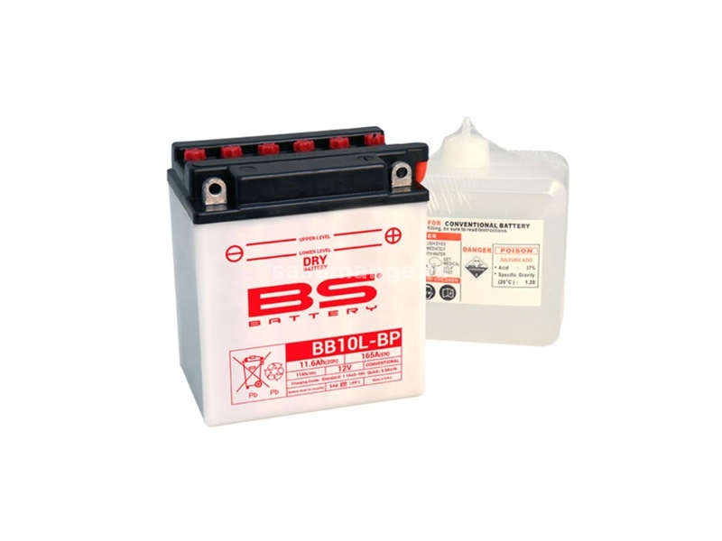 Akumulator BS 12V 11.6Ah sa kiselinom BB10L-B-P desni plus (135x90x145) 165A AK67
