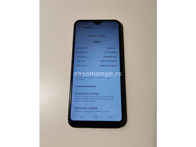 Samsung A20e 3GB 32GB Dual Sim Android 10 5.8 inca Top