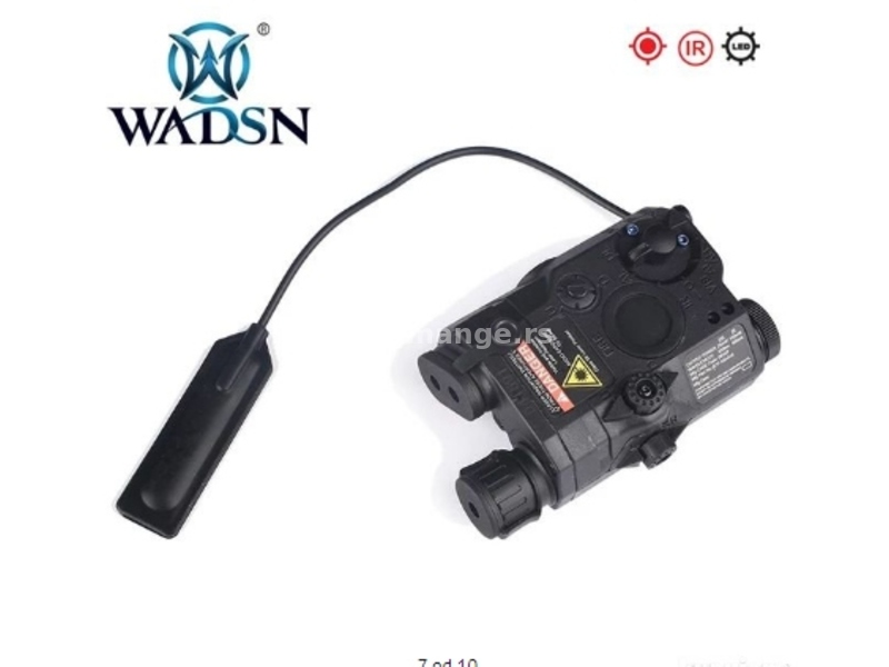 WADSN AR15 Airsoft PEQ 15 AN/PEQ-15 Red Dot zelena Laser
