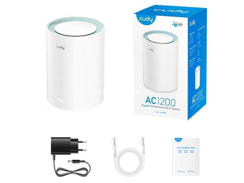 Cudy M1300 1-pack AC1200 Dual Band 2.4Ghz+5Ghz WiFi MESH, Gi