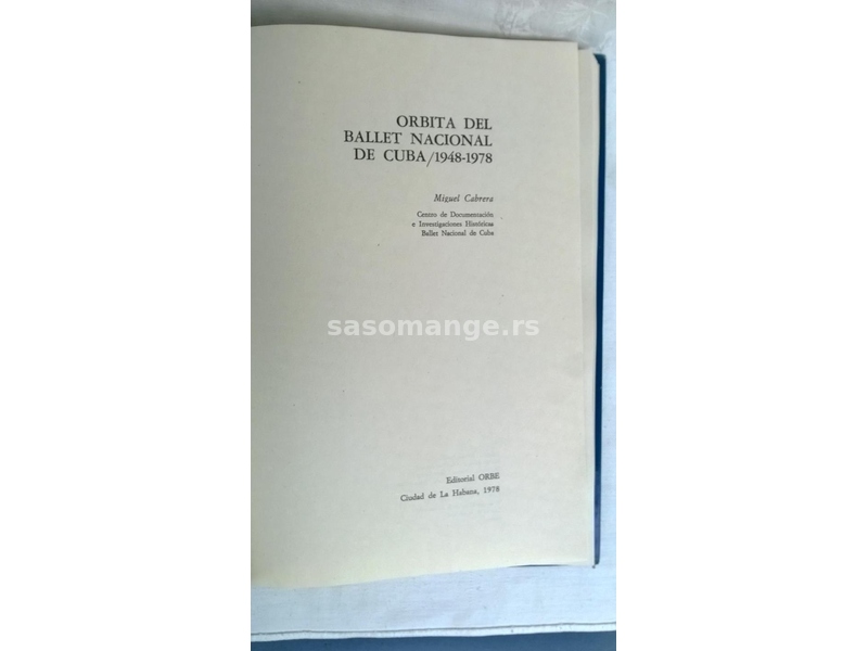 Knjiga: Orbit del Ballet Nacional de Cuba, 1978. god.