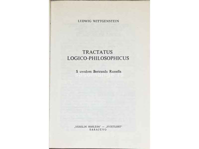 Wittgenstein (Vitgenštajn) - Tractatus logico-philosophicus