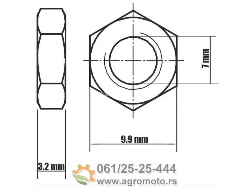 Matica krive cevi Bing karburatora IMT 506 M7x1 mm