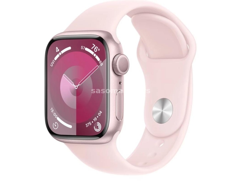 APPLE Watch Series 9 GPS 45mm pink aluminum case sport strap