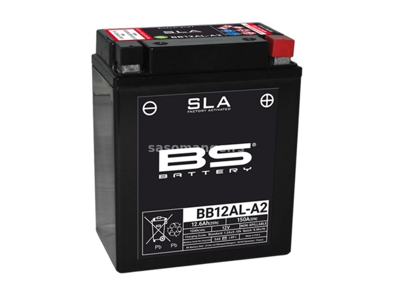 Akumulator BS 12V 12Ah SLA BB12AL-A2-FA desni plus (134x80x160) AK50