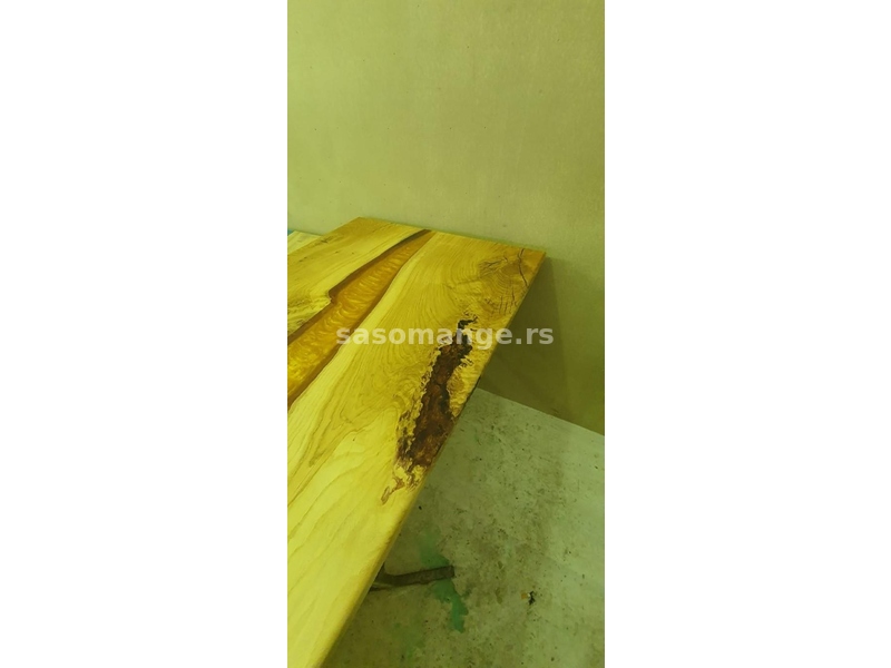Epoxy sto-ploca stola hrast/zlatni 90×272 cm -20% za gotovinu