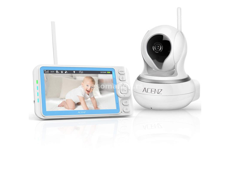 Bebi Alarm Bebi Monitor sa kamerom i termometrom 5inca Ekran