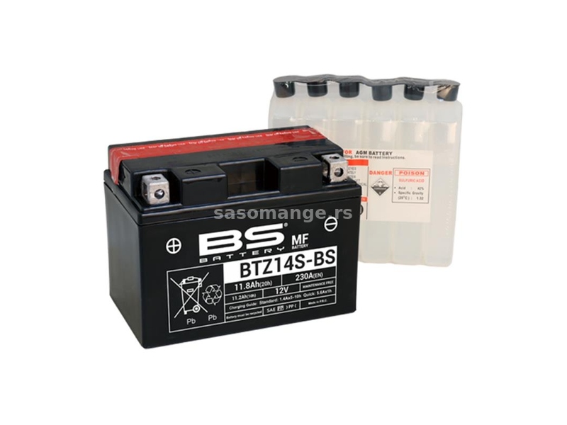 Akumulator BS 12V 11.8Ah gel BTZ14S-BS levi plus (150x88x110) 230A AK54