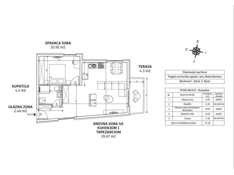 Luksuzna novogradnja, Lekino brdo-Vozdovac,51.55m2