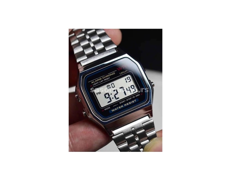 Muški digitalni sat sa metalnom narukvicom