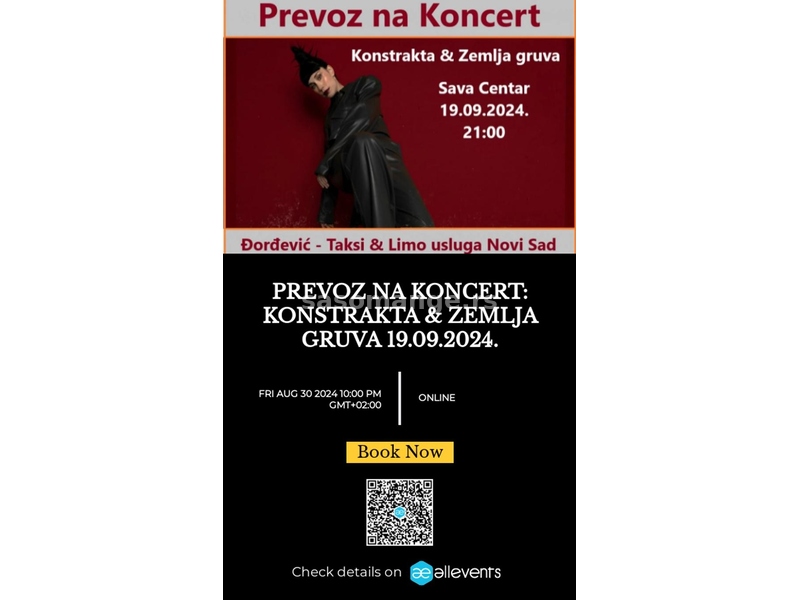 Prevoz na Koncert Konstrakta &amp; Zemlja gruva 19.09.2024. iz Novog Sada