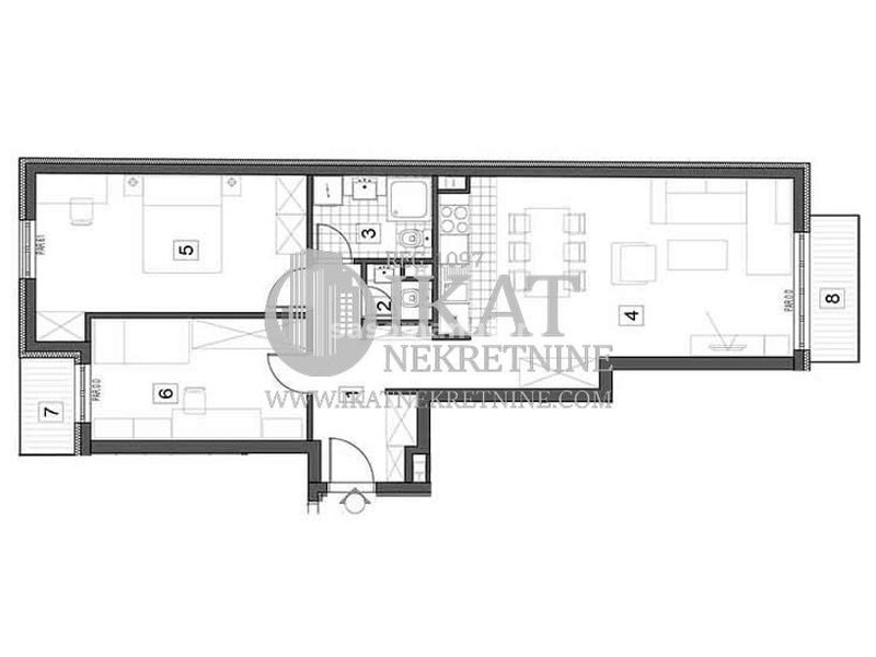 Dušanovac, Voždovac novogradnja 74.38m2 plus PDV