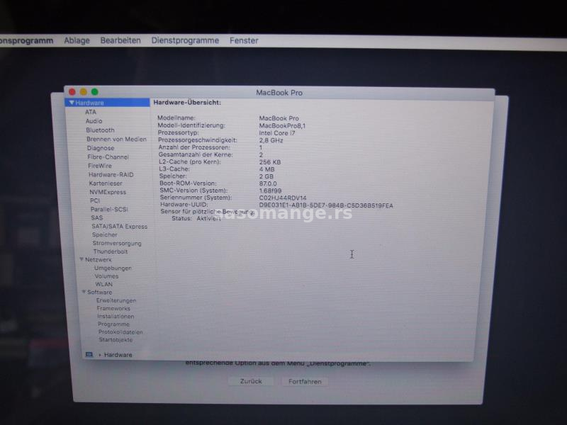 Apple MacBook Pro 13-Inch Core i7 2.8 Ghz Late 2011 u delove