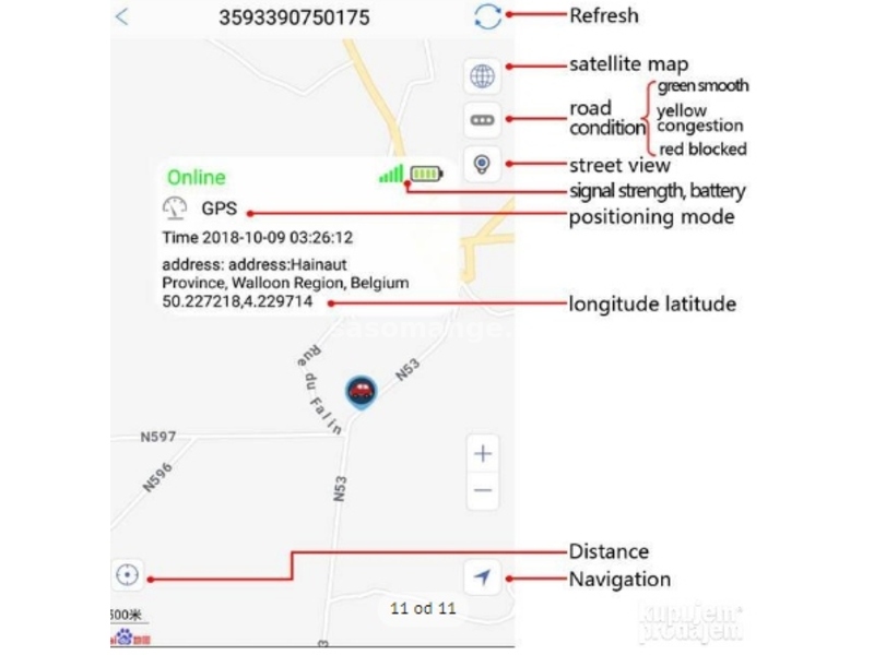 GPS Lokator za Pse IP67 Macke GPS traker GSM AGPS Wifi LBS