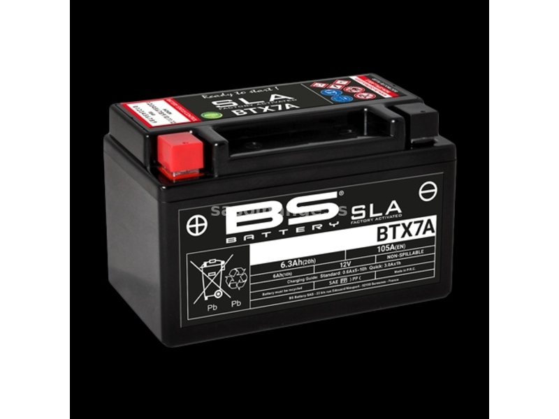 Akumulator BS 12V 6Ah l gel BTX7A-FA levi (150x87x94) AK74