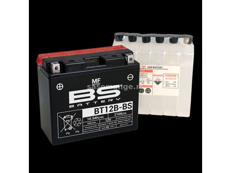 Akumulator BS 12V 10Ah gel BT12B-BS levi plus (150x69x130) 210A AK75
