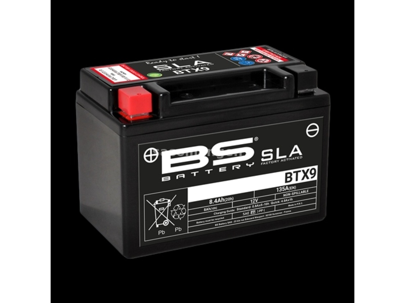 Akumulator BS 12V 8Ah gel BTX9-FA levi (150x87x105) AK71