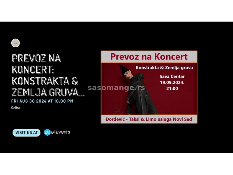 Prevoz na Koncert Konstrakta &amp; Zemlja gruva 19.09.2024. iz Novog Sada