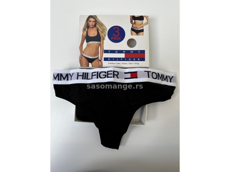 Tommy Hilfiger crni zenski ves set tange bokserice top