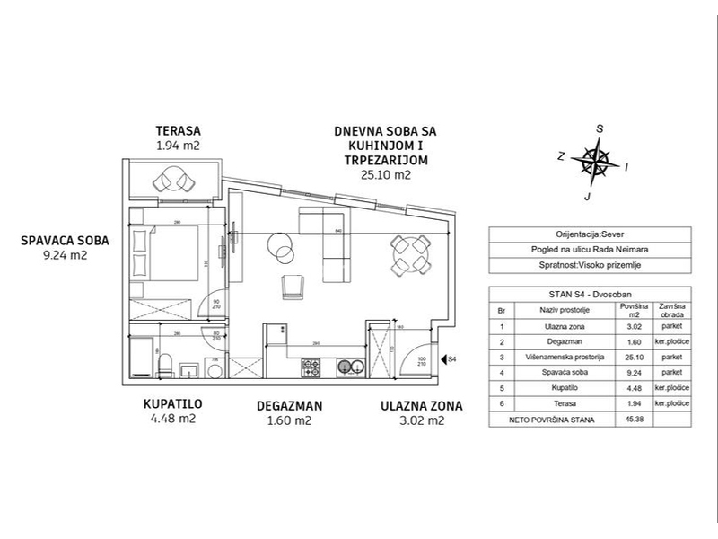 Luksuzna novogradnja, Lekino brdo-Vozdovac,45.38m2