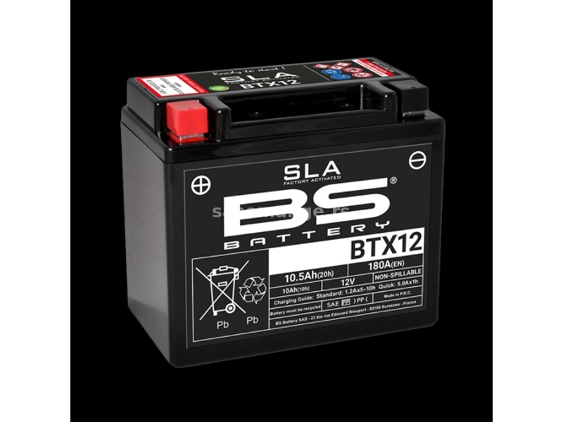 Akumulator BS 12V 10Ah gel BTX12-FA levi (150x87x130) AK48