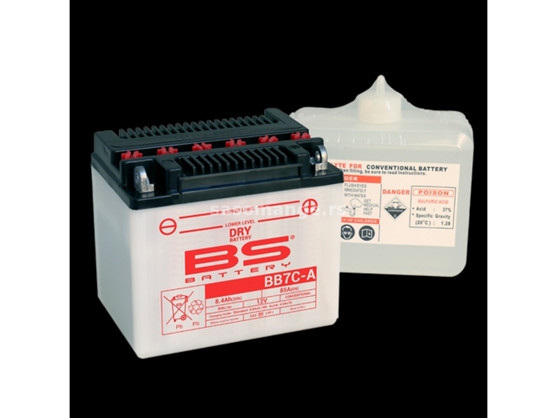 Akumulator BS 12V 8Ah sa kiselinom BB7C-A desni plus (130x90x114) AK81