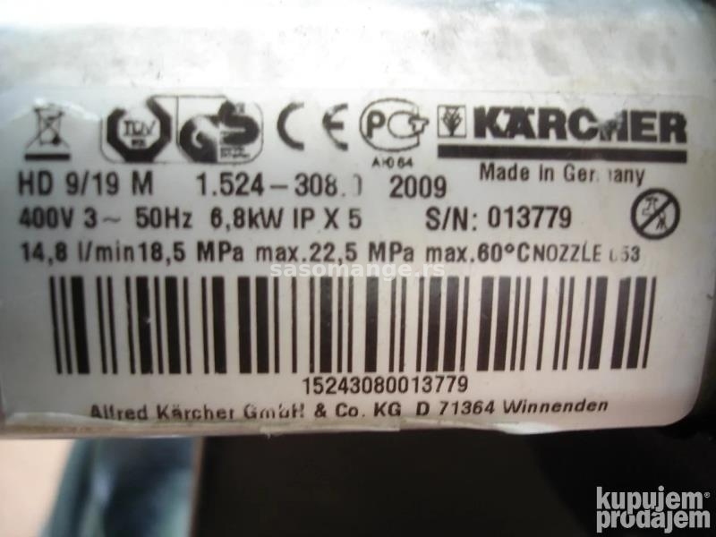 Karcher HD 9/19 S mašina za pranje pod visokim pritiskom