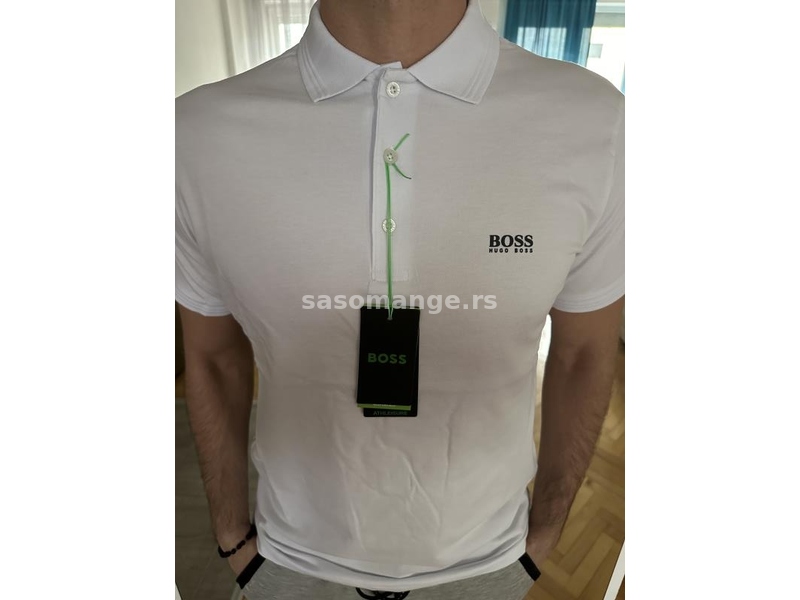 Hugo Boss bela muska majica sa kragnom HB52