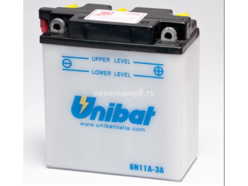 Akumulator UNIBAT 6V 11Ah sa kiselinom 6N11A-1B desni plus (122x62x131) AK01