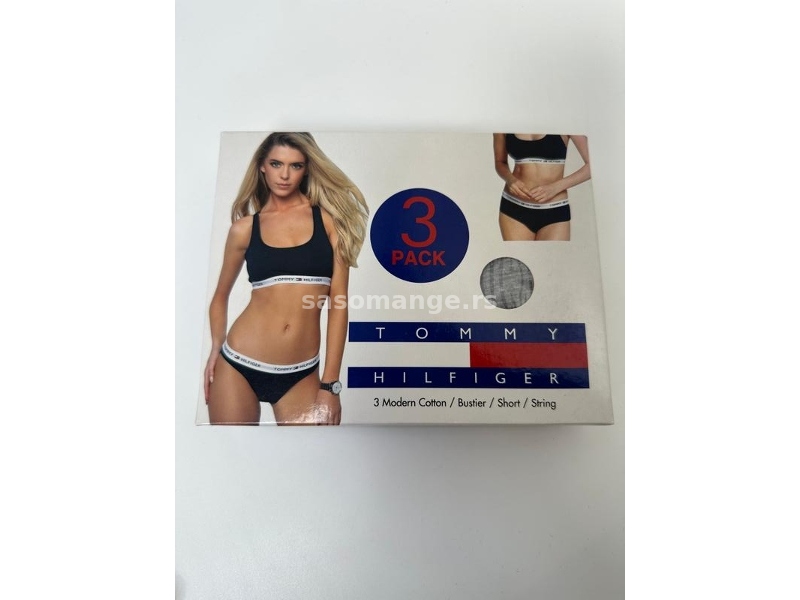 Tommy Hilfiger sivi zenski ves set tange bokserice top