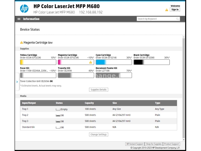 Multifunkcijski HP color laserjet enterprise m680