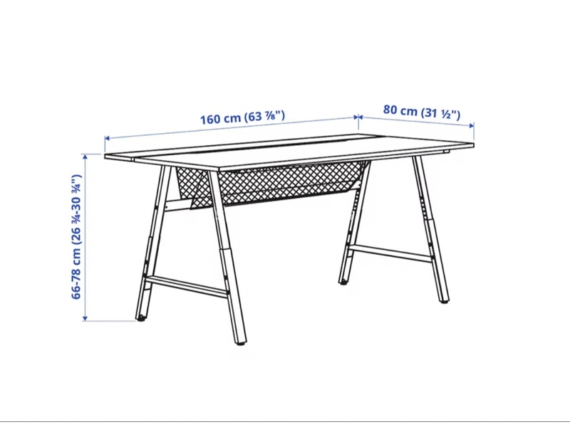 Radni sto / Kancelarijski sto, svetlosiva, 160x80 cm