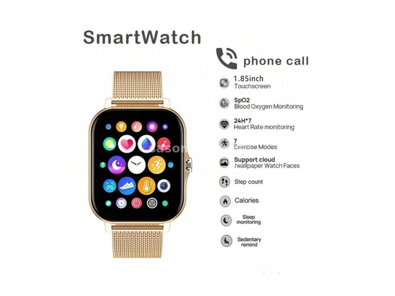 Ženski Bluetooth Smart Watch Gold, Bluetooth Pozovi