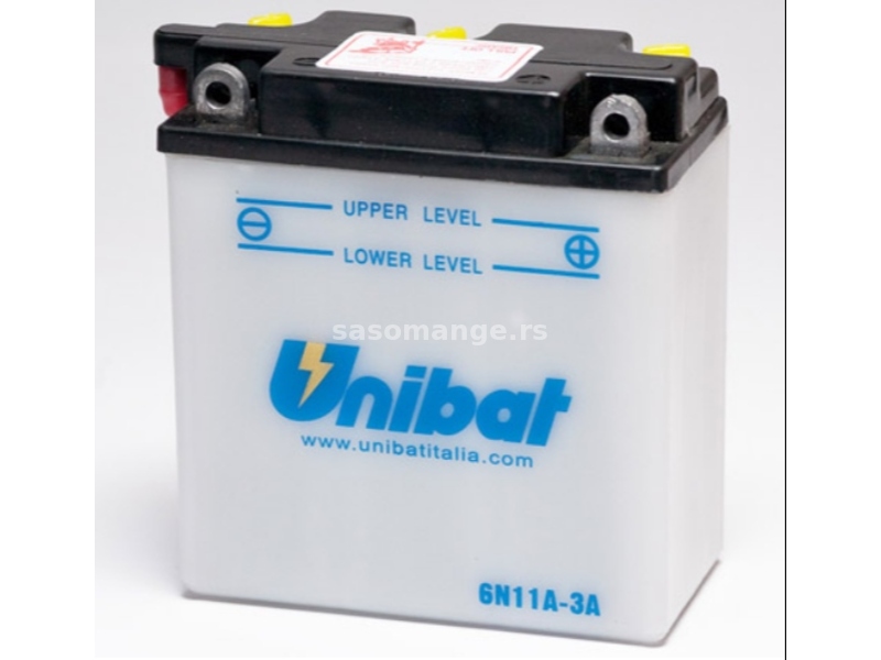 Akumulator UNIBAT 6V 11Ah kiselinski 6N11A-3A desni plus (122x62x132) AK02