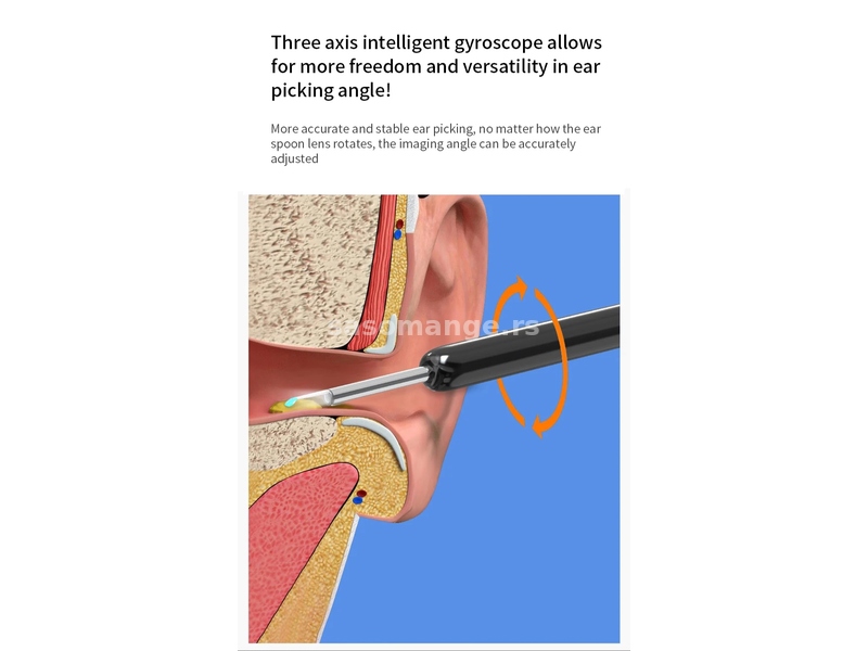 Sredstvo za čišcenje ušiju Alat za uklanjanje voska otoskop endoskop