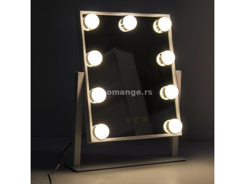 Kozmetičko ogledalo sa LED svetlom Hollywood sa 9 sijalice