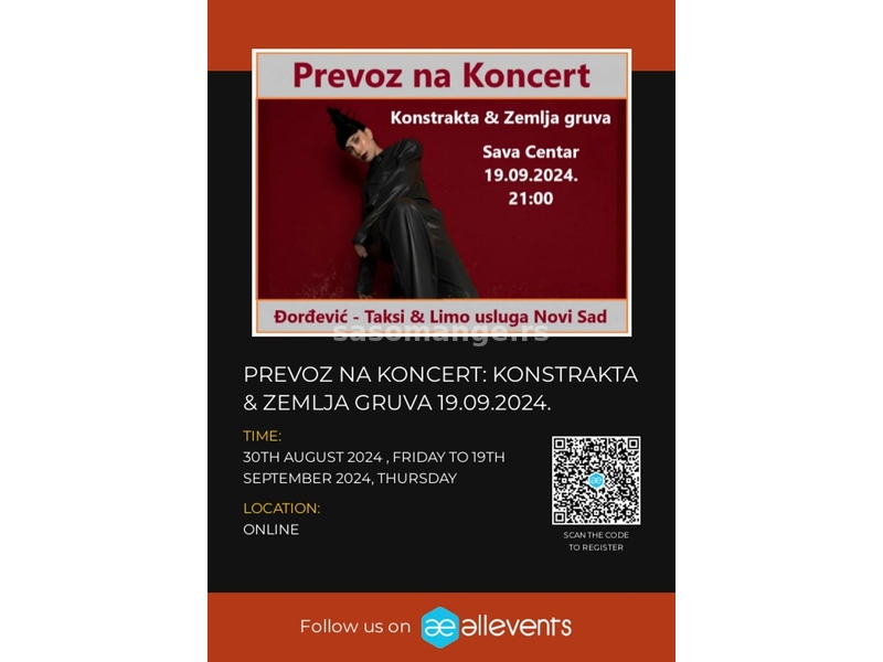 Prevoz na Koncert Konstrakta &amp; Zemlja gruva 19.09.2024. iz Novog Sada